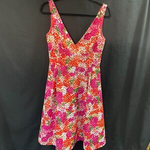 Monique Lhuillier ML Riona Embroidered Floral Dress Size 8